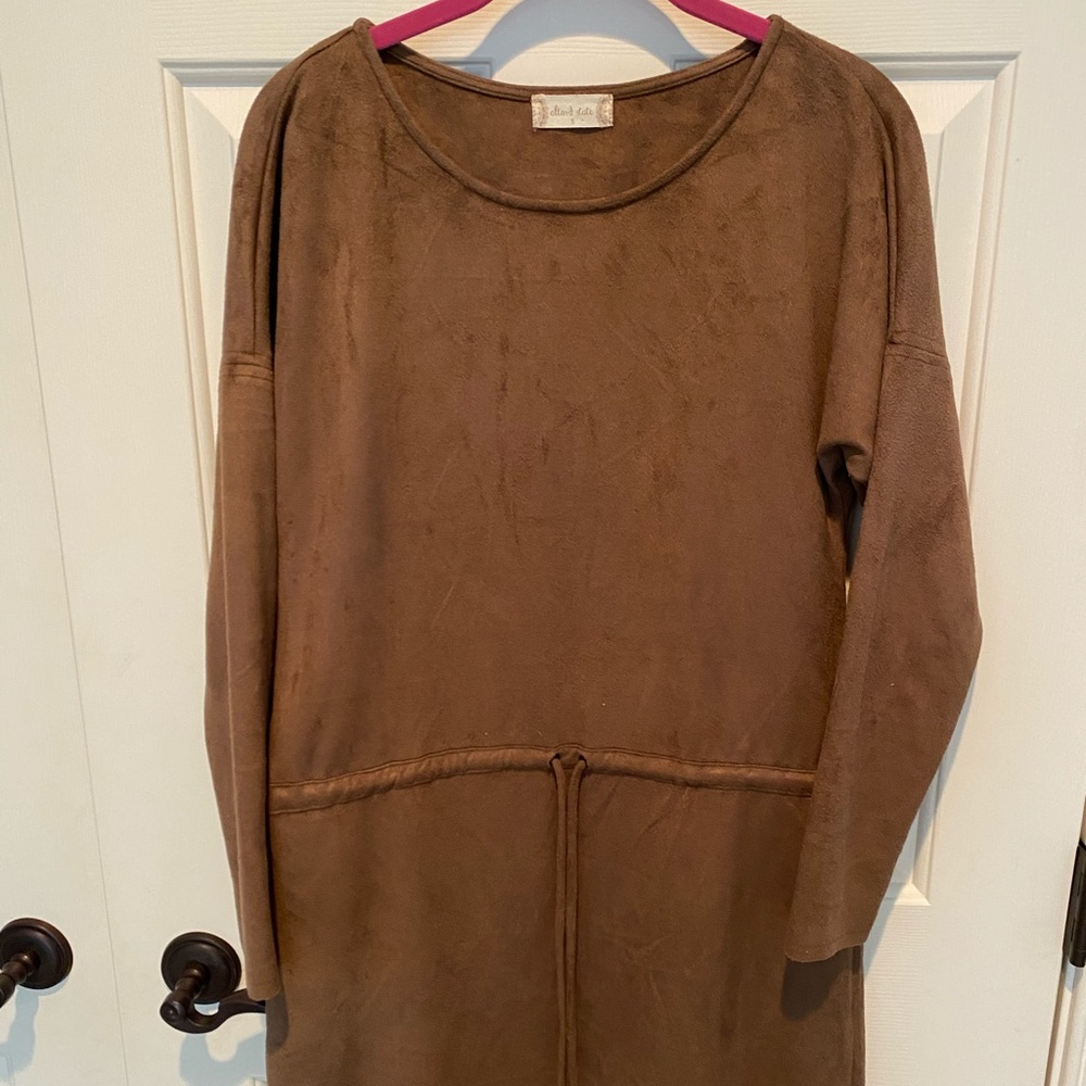 Brown Altar’d State Faux Suede Mini Dress